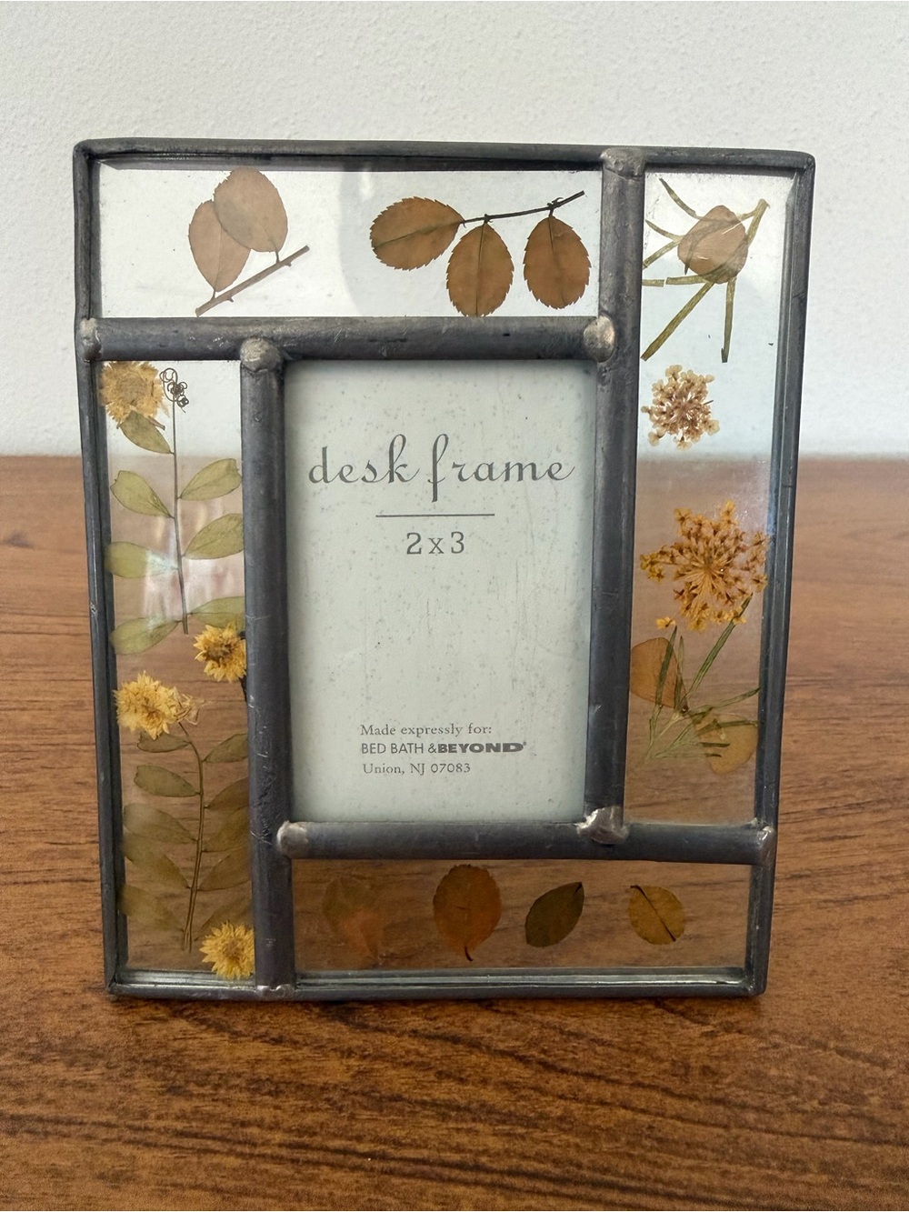 Bed Bath & Beyond Pressed Flower Desk Metal Picture Frame